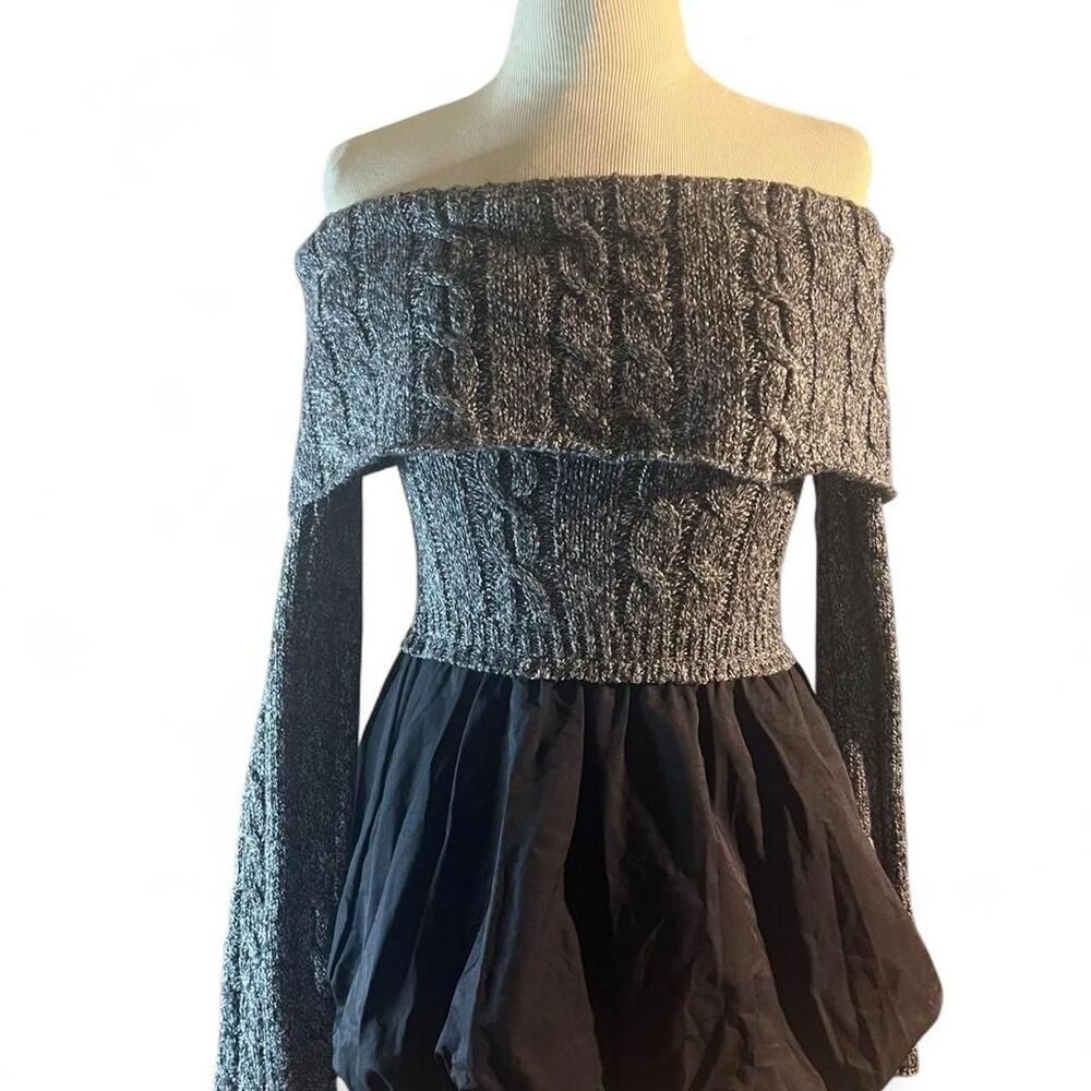 Fashion-nova Women's Grey and Black Dress